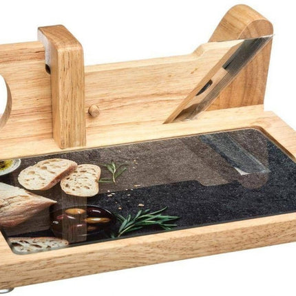 Trancheuse à viande et à fromage avec plateau - bois