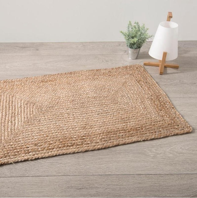 Vloerkleed Jute Beige Naturel 60x90 cm | Klein rechthoekig Vloerkleed | Natuurlijk Tapijt | Jute Deurmat