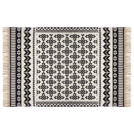 Tapis coton noir blanc