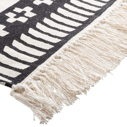 Tapis coton noir blanc