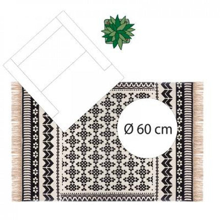 Tapis coton noir blanc