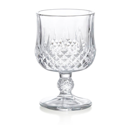 Verres à pied en verre taillé de luxe - lot de 6 pièces. 206 ML