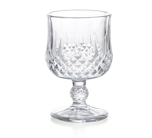 Verres à pied en verre taillé de luxe - lot de 6 pièces. 206 ML