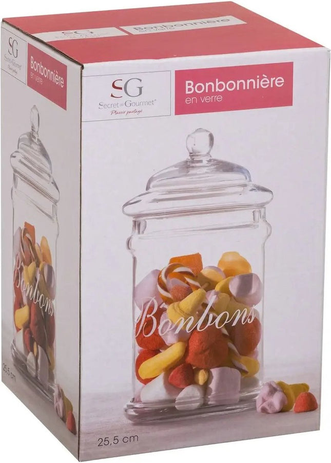 Pot de conservation - pot à bonbons - verre - couvercle - 2 l - bonbonnières