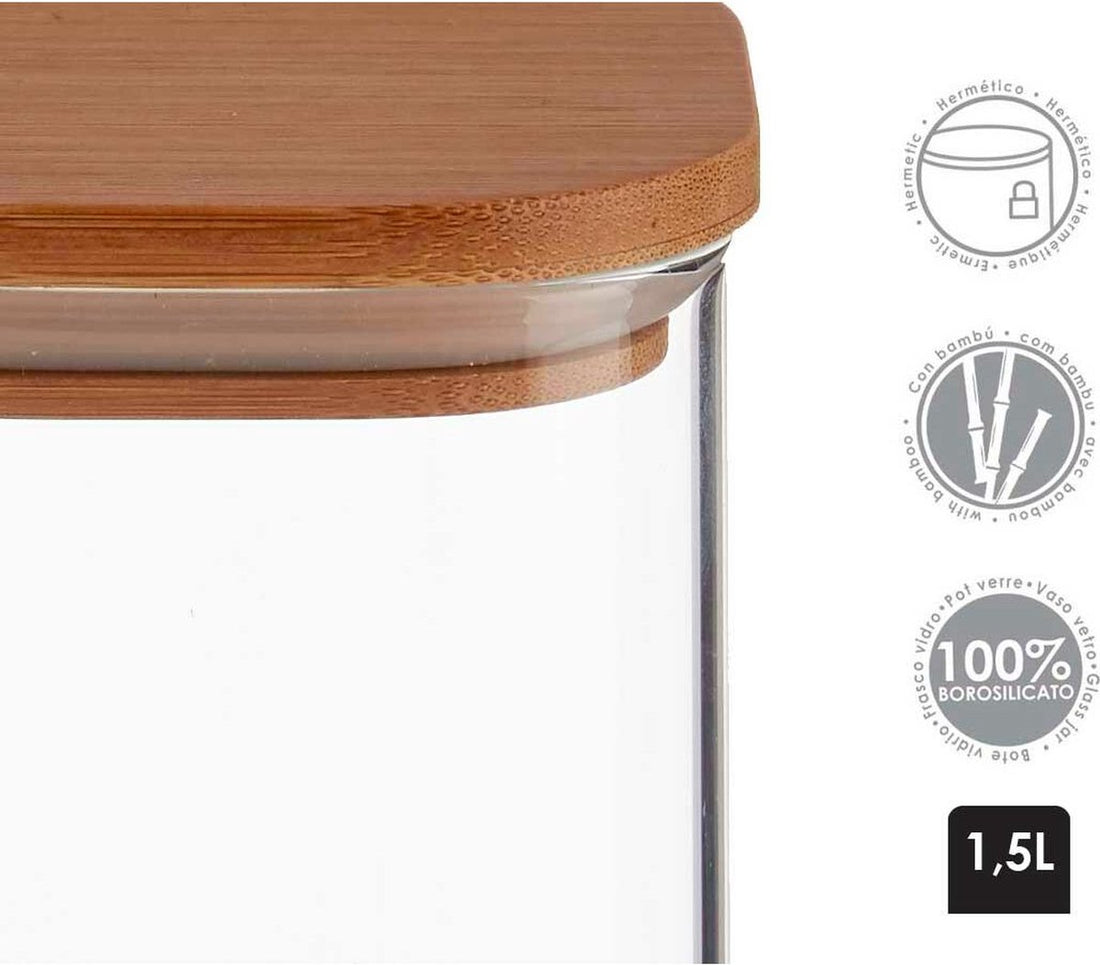 Vorratsglas mit Bambusdeckel (1,5 L)