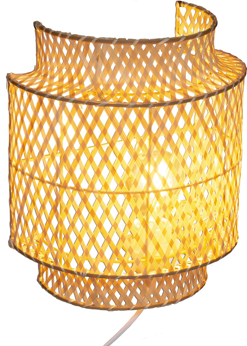 Atmosphera wandlamp Liby van bamboe – naturel, Ø 23 cm, fitting E27 – foto 4