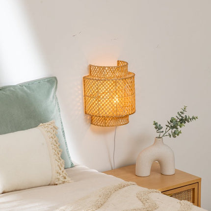 Atmosphera Applique murale Liby Bambou naturel - Dia 23 cm - Lampe