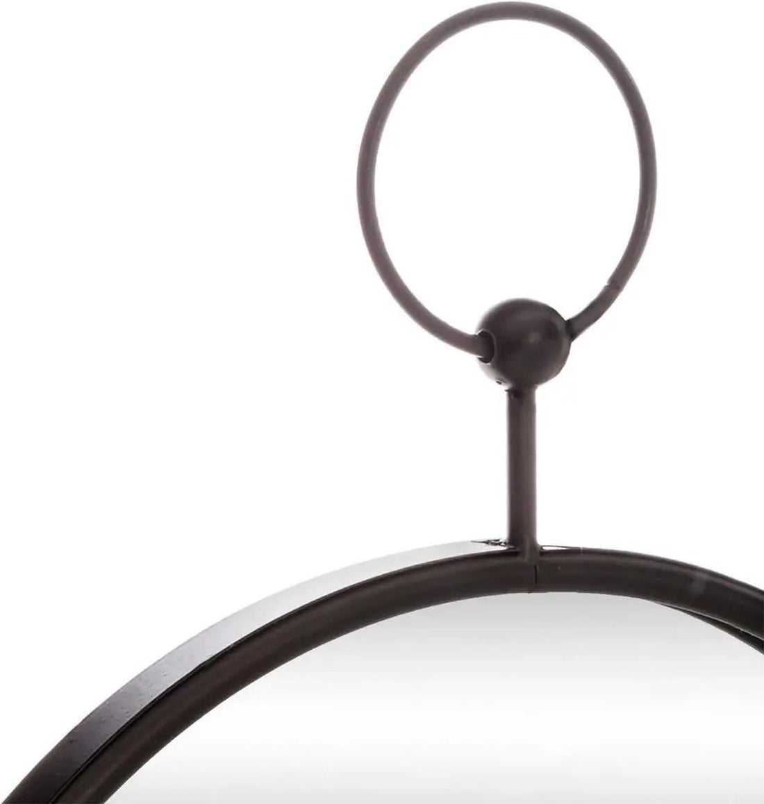 Round wall mirror D30 cm metal black