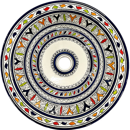 Vasque marocaine - Lavabo en céramique (à poser) Ø 40 cm