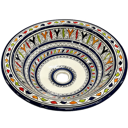 Vasque marocaine - Lavabo en céramique (à poser) Ø 40 cm