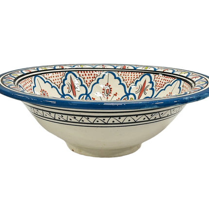 Vasque à poser en céramique marocaine lavabo Ø 40 cm bleu