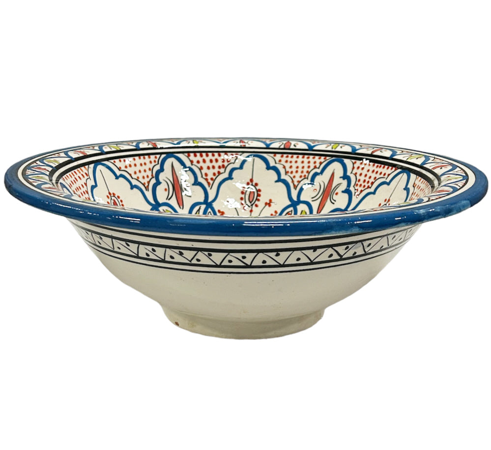 Moroccan ceramic washbasin (countertop) sink Ø 40 cm blue