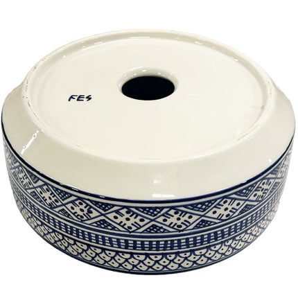 Vasque à poser en céramique marocaine 28 cm bleue