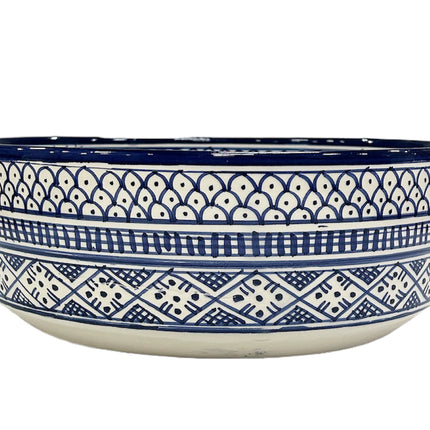 Vasque à poser en céramique marocaine 28 cm bleue