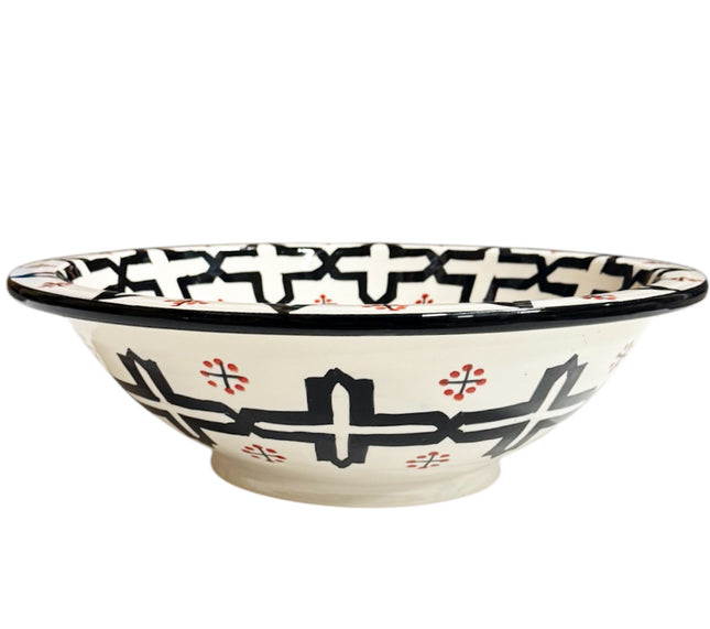 Lavabo marocain FÈS - peint à la main noir-blanc-rouge