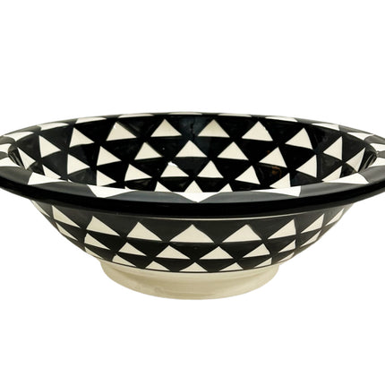 Vasque marocaine FEZ - peinte à la main noir et blanc