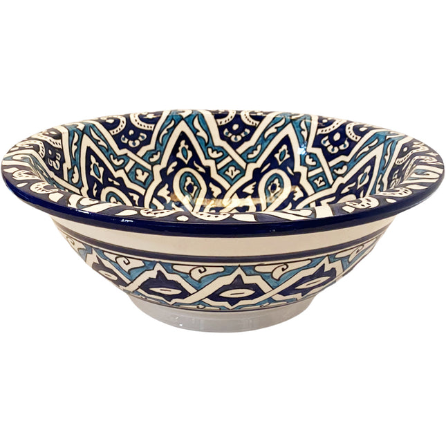 Vasque en céramique marocaine lavabo Ø 35 cm rond