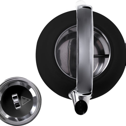 Bouilloire avec thermomètre - noire - 1,7 litre - métal