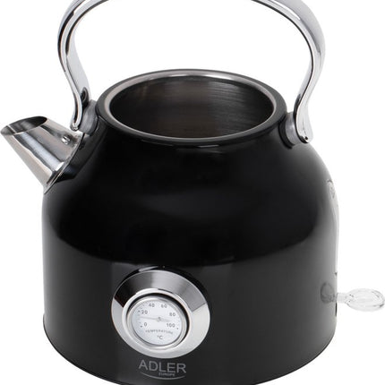 Bouilloire avec thermomètre - noire - 1,7 litre - métal