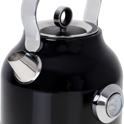 Bouilloire avec thermomètre - noire - 1,7 litre - métal