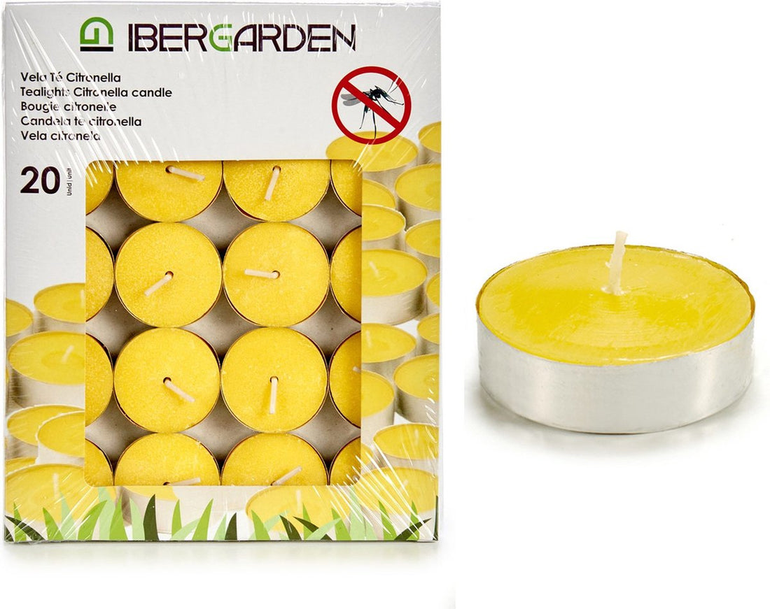 Geurkaarsen/waxinelichten - 20x - citronella - citrusgeur