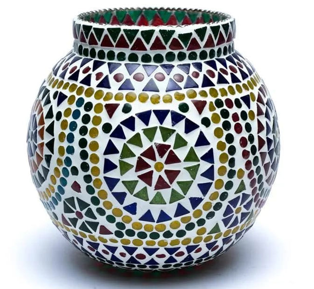 Photophore mosaïque multicolore 18 CM