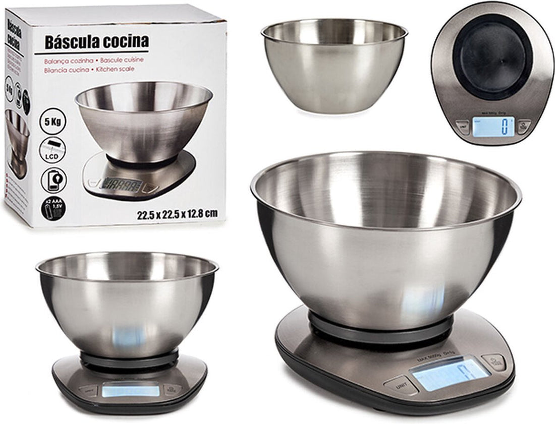 Weegschaal met LCD scherm - Keuken - Digitaal - Zilver metaal - Maximaal 5 KG