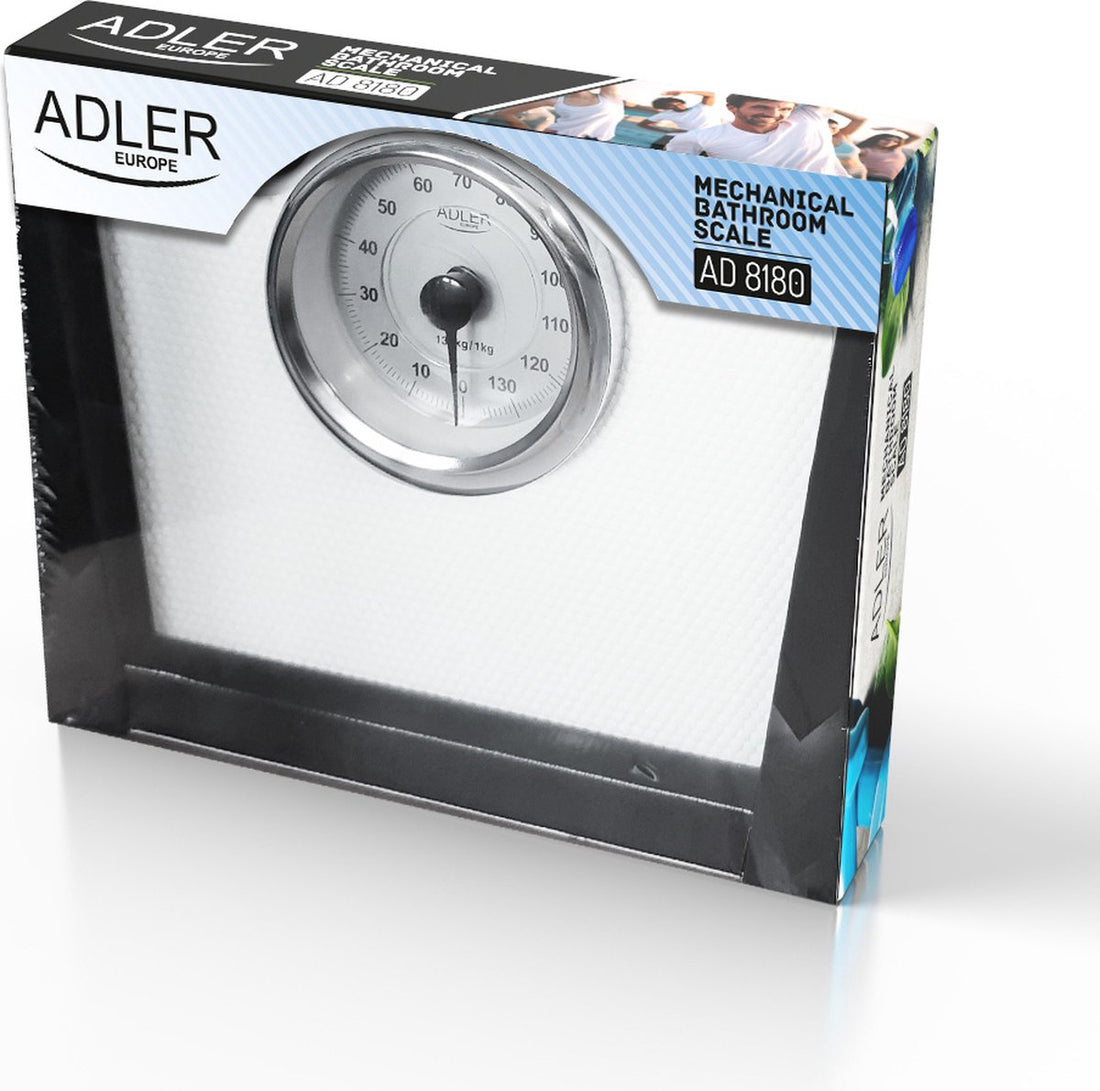 Adler AD 8180 scale Rectangular White Mechanical bathroom scale