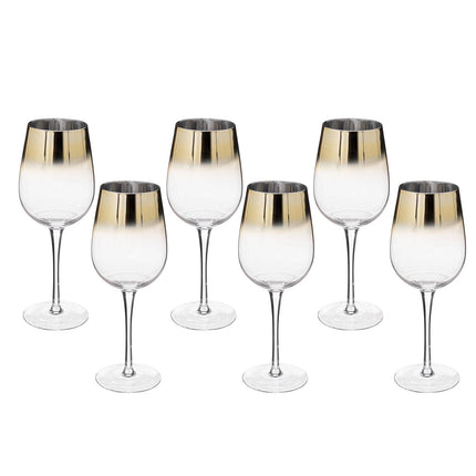 Lot de 6 verres Arya - doré - transparent