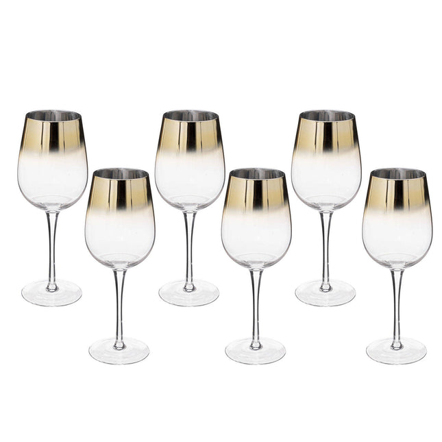 Lot de 6 verres Arya - doré - transparent
