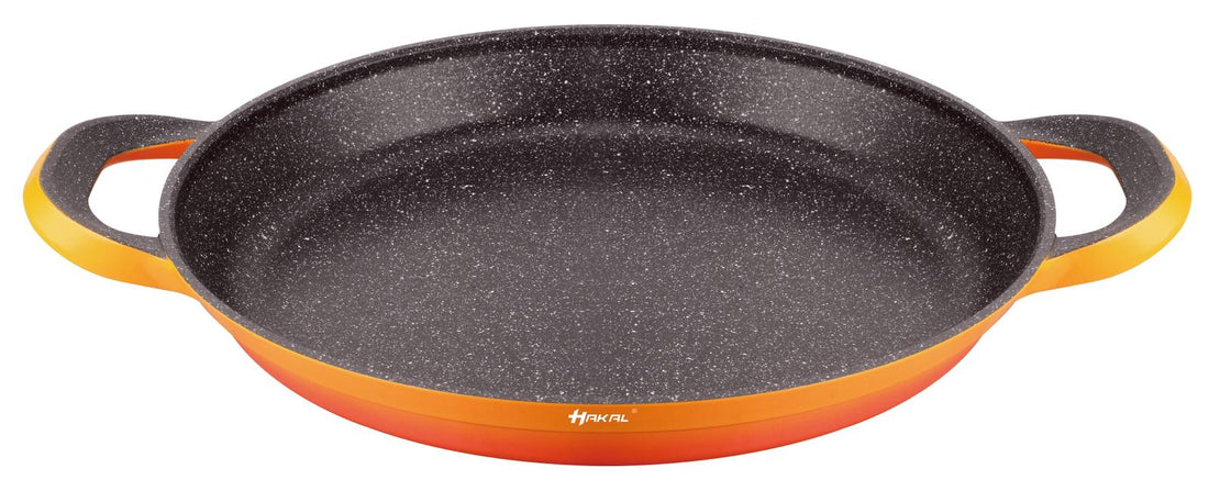 Paella Pan Orange - Marble coating - also for Induction