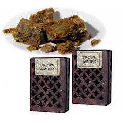 Résine d'encens Ambre dans une boîte en bois
