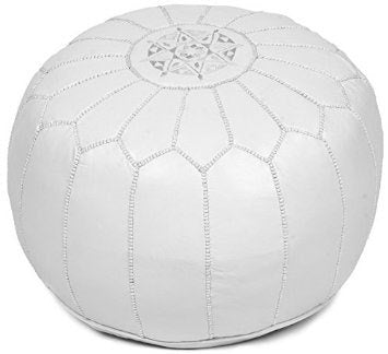 Pouf marocain blanc