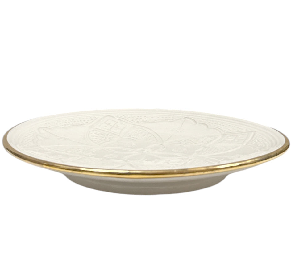 Marokkaans plat bord Empreinte – wit met 12 karaat gouden rand, Ø 17 tot 30 cm – foto 7