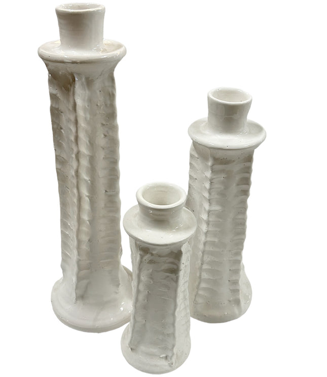 Bougeoir en poterie Taha à spirale