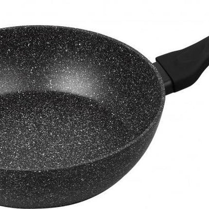 Klausberg - Wok avec couvercle - Ø24 cm - Revêtement marbre/céramique - Tous feux - Noir