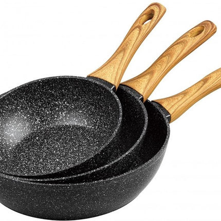 Klausberg - Set de poêles wok - 20/24/28 cm
