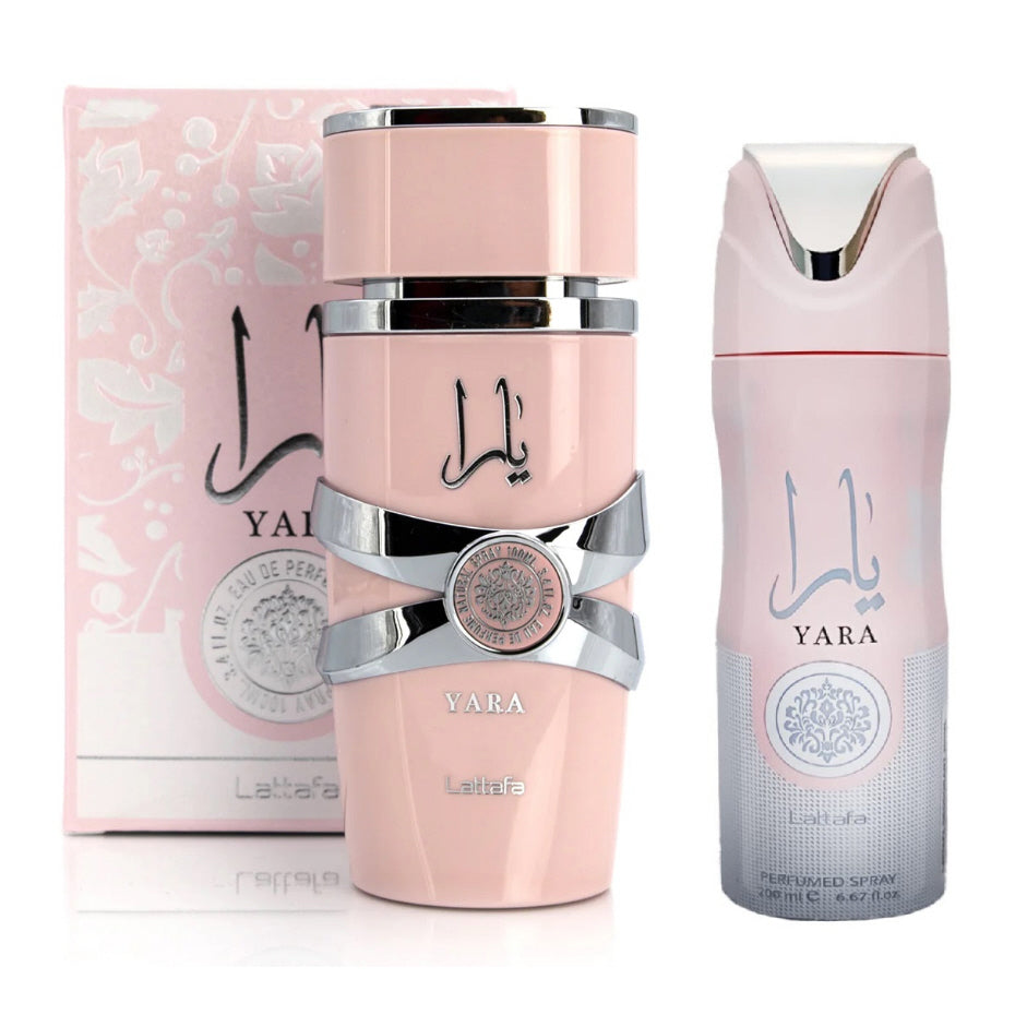 LATTAFA YARA EDP W (100ML) & Lattafa Air Freshener YARA Spray 200 ML