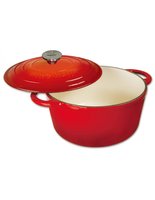 Kinghoff 1612 - cocotte en fonte - ovale - 33cm - 6,2L - rouge - émaillée