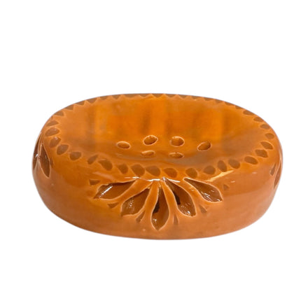 Porte-savon en faïence fait main – 13 x 9 cm – Design traditionnel