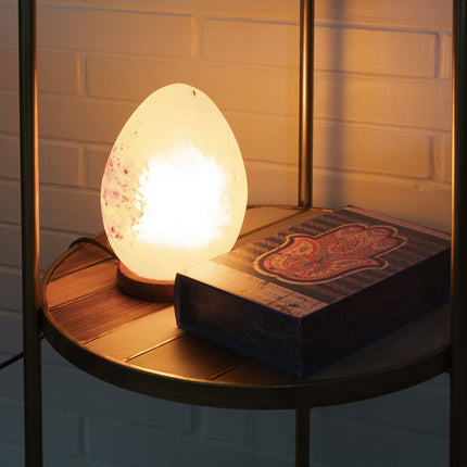 Lampe en pierre de sel, forme œuf, élec. incl. - 2,92 kg - 19 cm