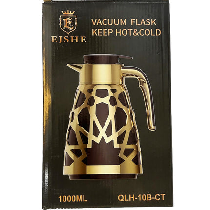 Bouteille isotherme - Bouteilles thermos - 1L - Carafe isotherme avec détails dorés