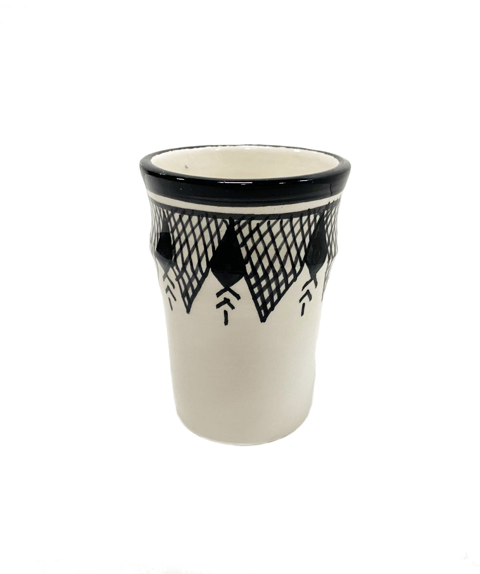 Beldi Becher Marokkanisches Design schwarz-weiß