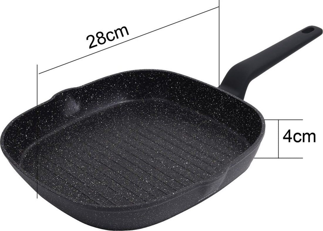 Klausberg - Black Marble frying and grill pan - 28 cm - black