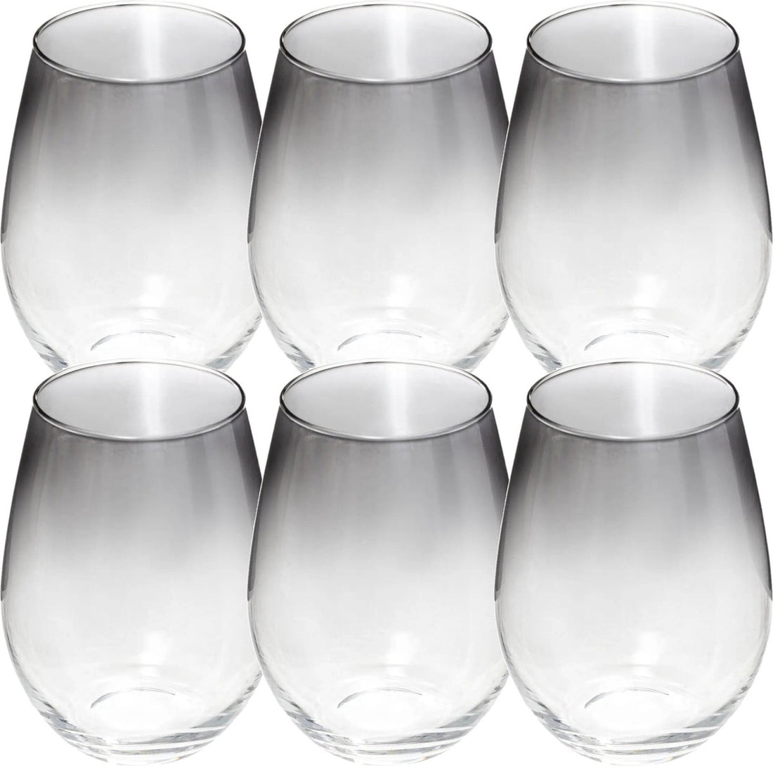 Set of 6x tumbler glasses black rim Sauvage 540 ml