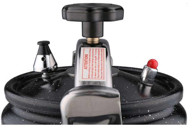 Autocuiseur noir 12 litres avec revêtement en marbre antiadhésif.