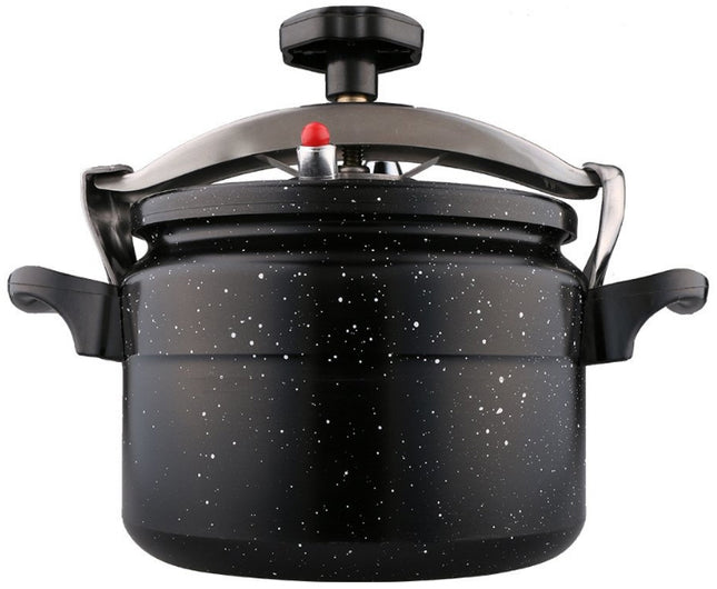 Autocuiseur noir 12 litres avec revêtement en marbre antiadhésif.